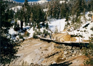Boardwalk over the sulfur pits