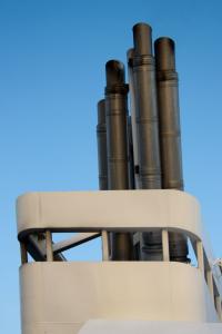 Ship exhaust pipes