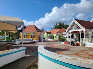 Multi-colored shops