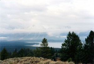 Tetons mostly clouded over