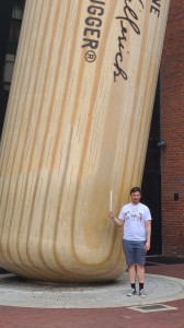 Daniel and the big bat (close up)