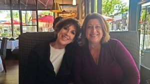 Laurie and Audrey, lunch in Morgan Hill