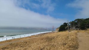 First view of the Golden Gate from the trail