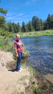 Marion checks out the river