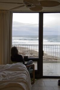 Marion enjoys the view