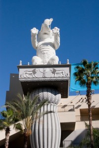 Elephant on a pedastal at the Hollywood and Highland Mall 