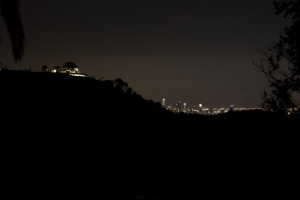 Griffith Park Observatory and downtown LA 